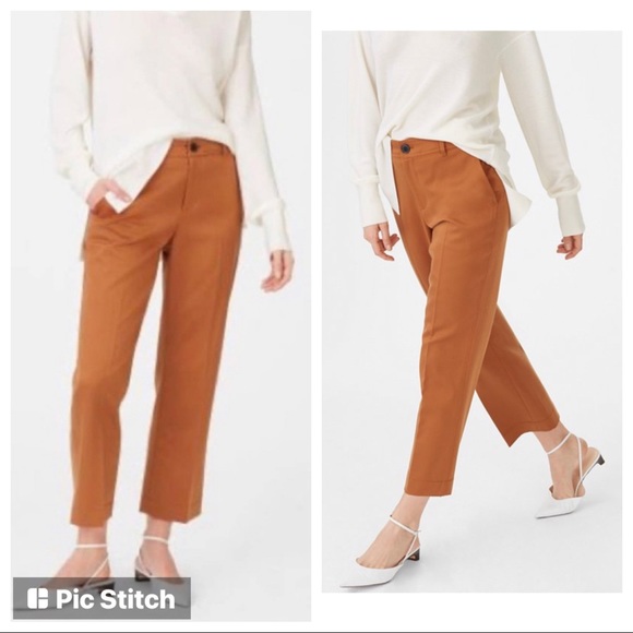 Club Monaco Pants - Club Monaco Brown/Earth Tone Fayhe Straight Leg Cropped Chino Style Pants 4 NEW